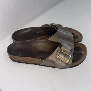 Birkenstock Luxe Catalina Cushion Gold Buckle Taupe Metallic Gorpcore Sandals 40